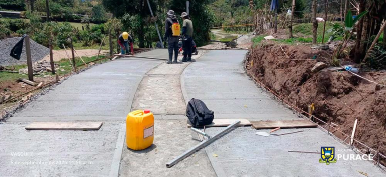 Puracé avanza con placa huella en San José Bajo